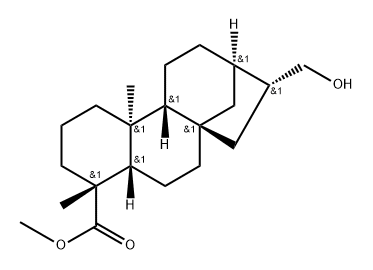 Kauran-18-oic acid, 17-hydroxy-, methyl ester, (4α,16α)- Structure