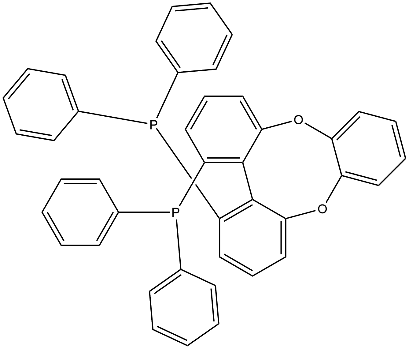 (14aR)-1,14-Bis(diphenylphosphino)tribenzo[b,e,g][1,4]dioxocine Struktur