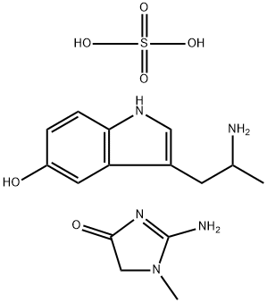 4H-Imidazol-4-one, 2-amino-1,5-dihydro-1-methyl-, compd. with 3-(2-aminopropyl)-1H-indol-5-ol, sulfate (1:1:1) Struktur