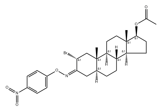 17β-Acetyloxy-2-bromo-5α-androstan-3-one O-(p-nitrophenyl)oxime|