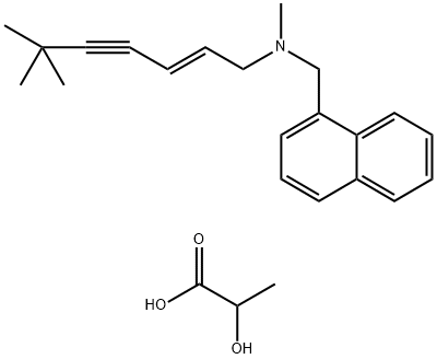 Propanoic acid, 2-hydroxy-, compd. with N-[(2E)-6,6-dimethyl-2-hepten-4-ynyl]-N-methyl-1-naphthalenemethanamine (1:1) Struktur