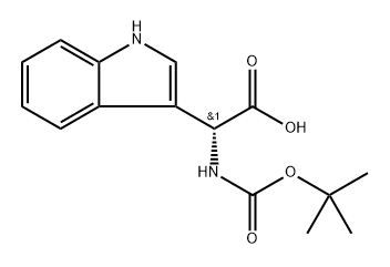 (R)-2-((tert-butoxycarbonyl)amino)-2-(1H-indol-3-yl)acetic acid 结构式