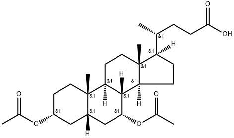 Cholan-24-oic acid, 3,7-bis(acetyloxy)-, (3α,5β,7α)- Structure