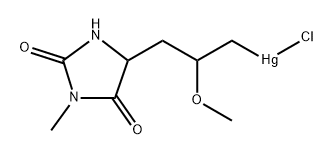 5-[3-[Chloromercurio(II)]-2-methoxypropyl]-3-methylhydantoin,3367-30-4,结构式