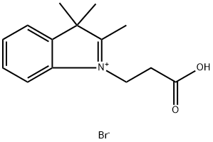 1-(2-carboxyethyl)-2,3,3-trimethyl-3H-indol-1-ium bromide Struktur