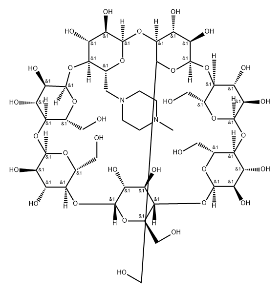 6A-deoxy-6A-(4-Methyl-1-piperazinyl)-beta-Cyclodextrin 结构式