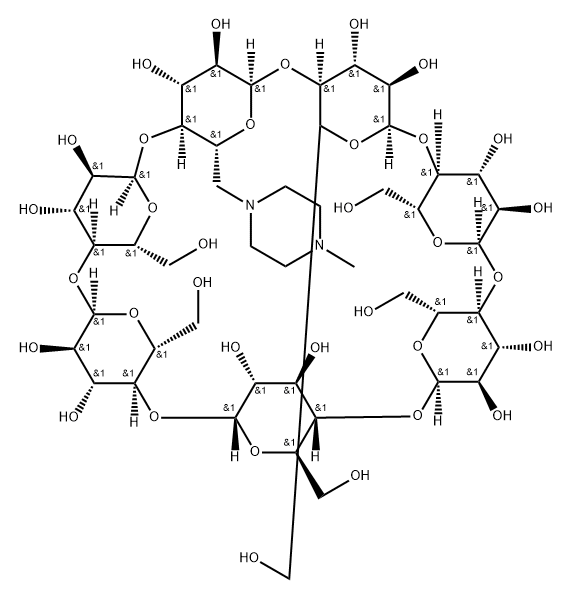 6A-deoxy-6A-(4-Methyl-1-piperazinyl)-beta-Cyclodextrin Structure