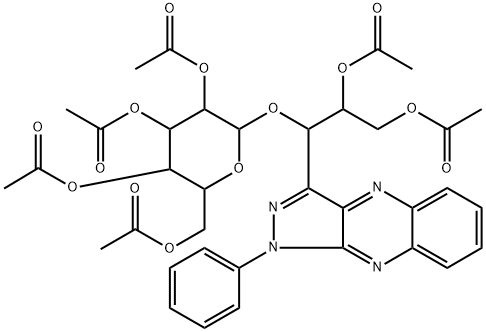 [(1S,2R)-2,3-Bis(acetyloxy)-1-[1-phenyl-1H-pyrazolo[3,4-b]quinoxalin-3-yl]propyl]β-D-glucopyranoside 2,3,4,6-tetraacetate,33797-00-1,结构式