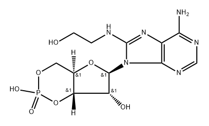 8-hydroxyethylaminoadenosine 3',5'-monophosphate 结构式