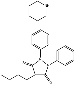 3,5-Pyrazolidinedione, 4-butyl-1,2-diphenyl-, compd. with piperidine (1:1)|化合物 T32573