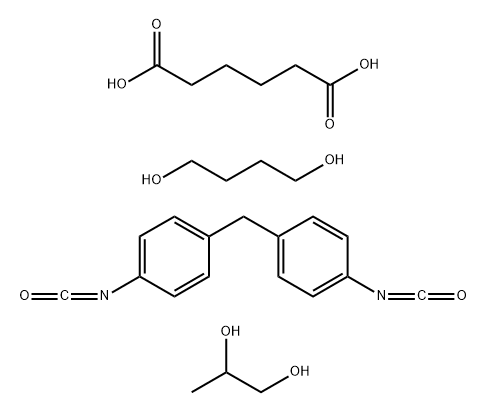 己二酸与丁二醇、1,1'-亚甲基双[4-异氰酸根合苯]和丙二醇的聚合物 结构式