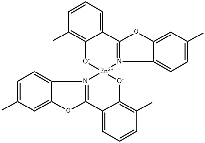 Zinc, bis[2-methyl-6-(6-methyl-2-benzoxazolyl-κN3)phenolato-κO]-, (T-4)- (9CI) Structure