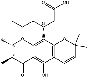 (7S,βR)-7,8-Dihydro-5-hydroxy-2,2,7β,8α-tetramethyl-6-oxo-β-propyl-2H,6H-benzo[1,2-b:5,4-b']dipyran-10-propanoic acid Structure