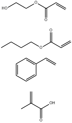 2-Propenoic acid, 2-methyl-, polymer with butyl 2-propenoate, ethenylbenzene and 2-hydroxyethyl 2-propenoate,34407-02-8,结构式