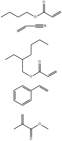 2-Propenoic acid, 2-methyl-, methyl ester, polymer with butyl 2-propenoate, ethenylbenzene, 2-ethylhexyl 2-propenoate and 2-propenenitrile|2-甲基-2-丙烯酸甲酯、2-丙烯酸丁酯、苯乙烯、2-丙烯酸-2-乙基己酯和2-丙烯腈的聚合物