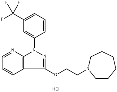 3-(2-(Azepan-1-yl)ethoxy)-1-(3-(trifluoromethyl)phenyl)-1H-pyrazolo[3,4-b]pyridine hydrochloride Structure