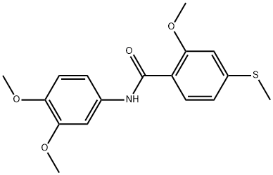 N-(3,4-Dimethoxyphenyl)-2-methoxy-4-(methylthio)benzamide,345992-46-3,结构式