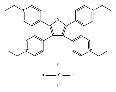 4,4',4'',4'''-(2,3,4,5-Thiophentetrayl)tetrakis(1-ethyl-tetrakis-(1-)pyridiniumterafluoroborate) Struktur