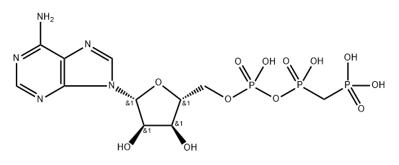 adenosine 5'-monophosphate, monoanhydride with (phosphonomethyl)phosphonic acid  Structure