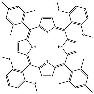 10,20 -双( 2 , 6 -二甲氧基苯基) - 5,15 -二甲基卟啉 结构式