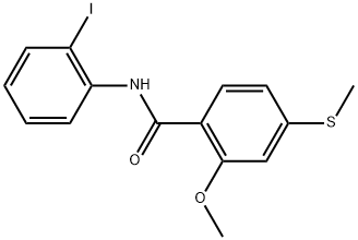 N-(2-Iodophenyl)-2-methoxy-4-(methylthio)benzamide,349422-73-7,结构式