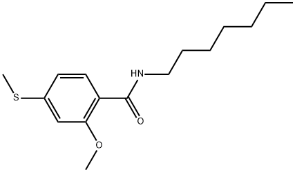 N-Heptyl-2-methoxy-4-(methylthio)benzamide Struktur