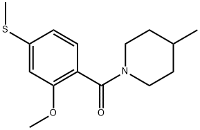 2-Methoxy-4-(methylthio)phenyl](4-methyl-1-piperidinyl)methanone Structure