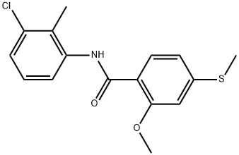 N-(3-Chloro-2-methylphenyl)-2-methoxy-4-(methylthio)benzamide,349575-16-2,结构式