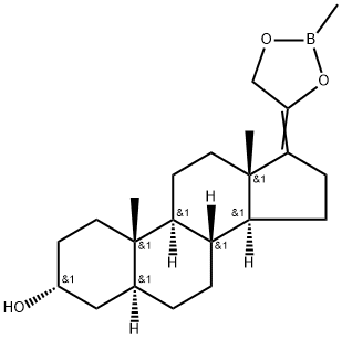20,21-(メチルボランジイルビスオキシ)-5α-プレグナ-17(20)-エン-3α-オール 化学構造式