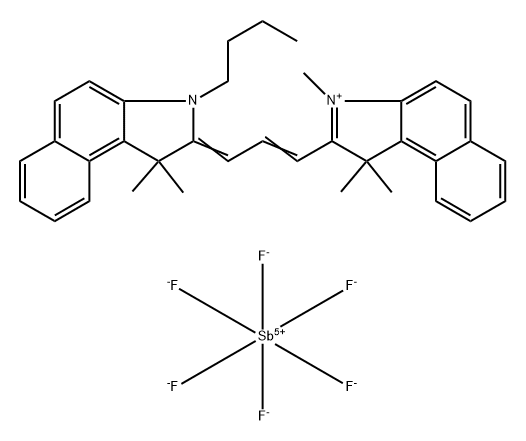 2-[3-(3-Butyl-1,3-dihydro-1,1-dimethyl-2H-benz[e]indol-2-ylidene)-1-propen-1-yl]-1,1,3-trimethyl-1H-benz[e]indolium hexafluoroantimonate(1:1) Structure