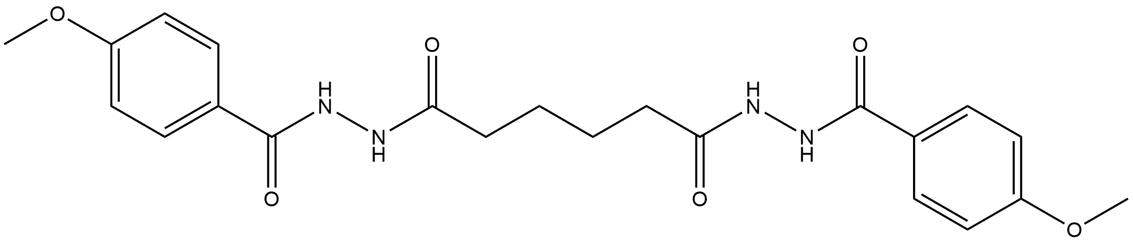 N'1,N'6-bis(4-methoxybenzoyl)hexanedihydrazide 化学構造式