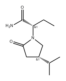 1-Pyrrolidineacetamide, α-ethyl-4-(1-methylethyl)-2-oxo-, (αS,4S)- 化学構造式
