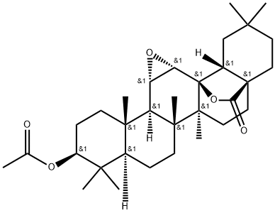 3β-Acetoxy-11α,12α-epoxyoleanan-28,13β-olide Structure