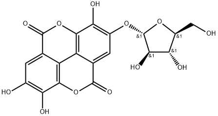 鞣花酸-4-O-Α-L-阿拉伯糖苷, 358617-39-7, 结构式