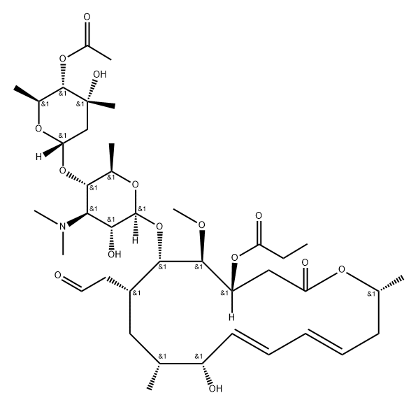 Leucomycin V, 4B-acetate 3-propanoate Struktur