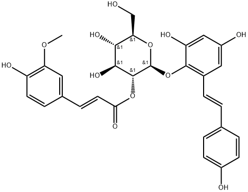 2,3,5,4'-tetrahydroxystilbene-2-O-(2''-O-feruloyl)-β-D-gluco
pyranoside|2,3,5,4'-四羟基二苯乙烯-2-O-(2''-O-阿魏酰)-Β-D-吡喃葡萄糖苷