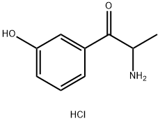 1-Propanone, 2-amino-1-(3-hydroxyphenyl)-, hydrochloride (1:1) Structure