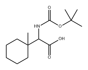 2-(tert-butoxycarbonylamino)-2-(1-methylcyclohexyl)acetic acid Struktur