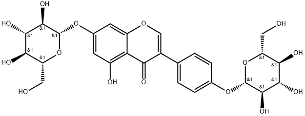 Genistein 7,4'-di-O-β-D-glucopyranoside Struktur