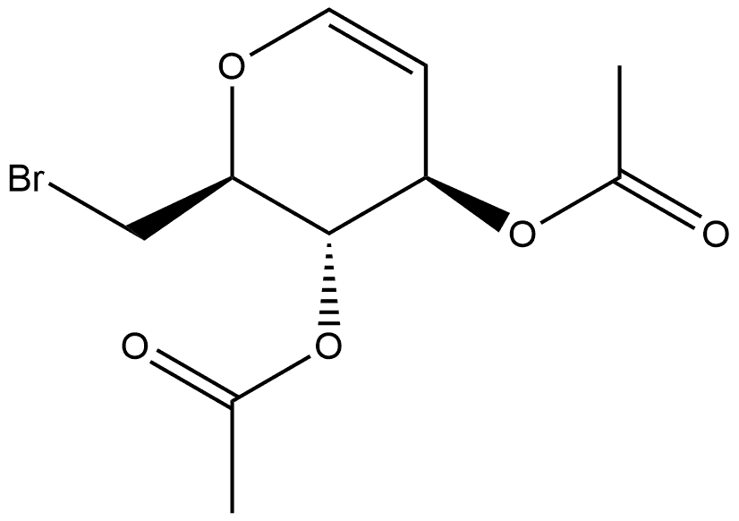 D-arabino-Hex-1-enitol, 1,5-anhydro-6-bromo-2,6-dideoxy-, 3,4-diacetate 化学構造式