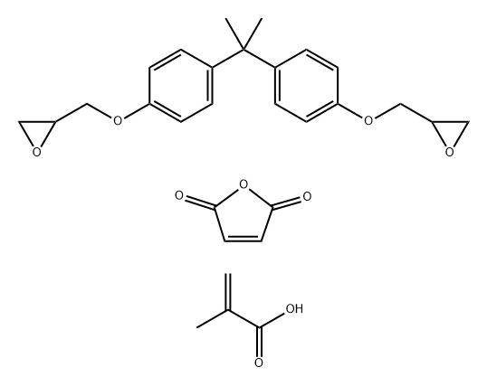 2,2'-[(1-甲基亚乙基)双(4,1-亚苯基氧基亚甲基)]联二环氧乙烷与马来酐和甲基丙烯酸的聚合物 结构式