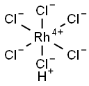 Rhodate(2-), hexachloro-, dihydrogen, (OC-6-11)- Struktur