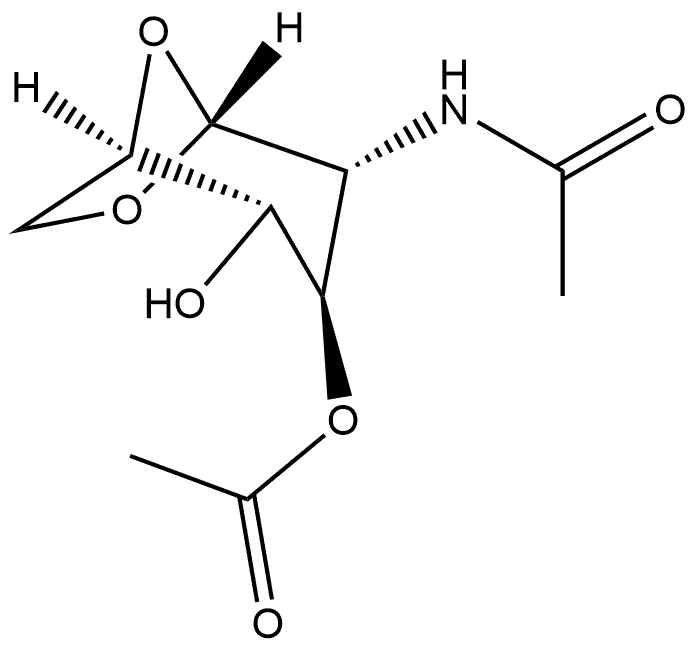 β-D-Glucopyranose, 2-(acetylamino)-1,6-anhydro-2-deoxy-, 3-acetate Structure