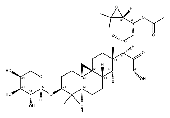 23-O-Acetylcimigenol-3-O-α-L-arabinopyranside Structure