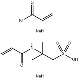 2-Propenoic acid, sodium salt, polymer with 2-methyl-2-(1-oxo-2-propenyl)amino-1-propanesulfonic acid monosodium salt Struktur