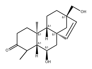 17-Norkaur-15-en-3-one, 6-hydroxy-13-(hydroxymethyl)-, (6β,8β,13β)- (9CI),37589-85-8,结构式