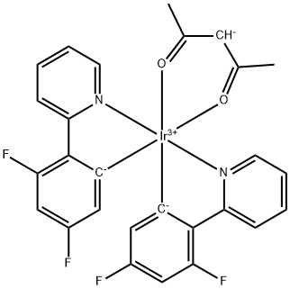 Bis[2-(2,4-difluorophenyl)pyridine-C2,N'](acetylacetonato)iridium(III) Structure