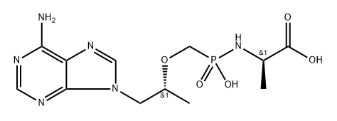 D-Alanine, N-[[[(1R)-2-(6-amino-9H-purin-9-yl)-1-methylethoxy]methyl]hydroxyphosphinyl]- Structure