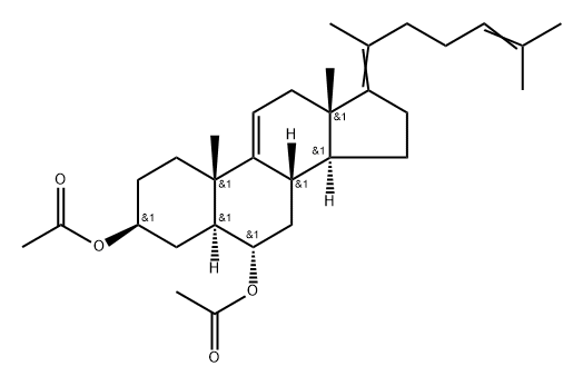 5α-Cholesta-9(11),17(20),24-triene-3β,6α-diol diacetate 结构式