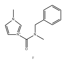 1-[benzyl(methyl)carbamoyl]-3-methyl-1H-imidazol-3-ium iodide Structure